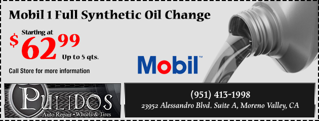 Mobil 1 full synthetic oil change