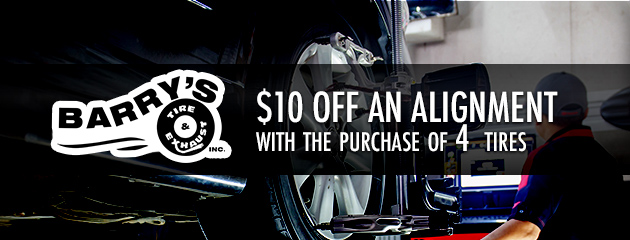 $10 off an Alignment with the purchase of 4 tires