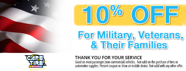 10% Off For Military, Veterans & Their Families