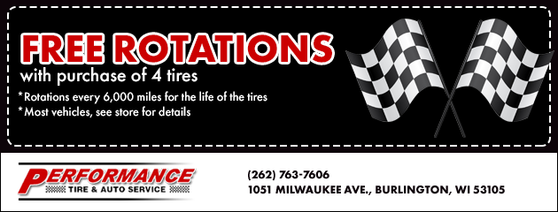 Free Rotations with the purchase of 4 tires