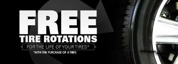 Free Tire Rotations for the Life of Your Tires