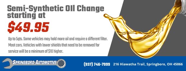 Semi-Synthetic Oil Change Special