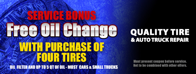 Blue - Free Oil Change With Purchase of Four Tires