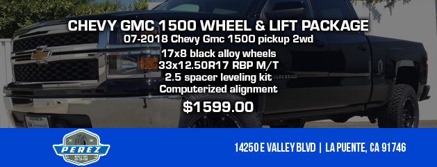 CHEVY GMC 1500 WHEEL AND LIFT PACKAGE 
