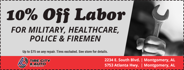 10% Off Labor for Military, Healthcare, Police and Firemen