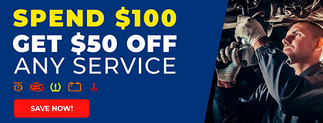  Spend $100 on any Service and get a $50 off