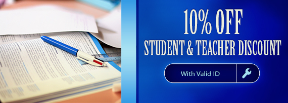 10% Student and Teacher Discount