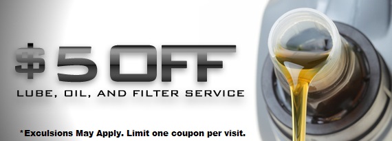 $5 off Lube, Oil, and Filter Service