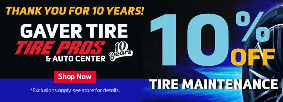 10 off Tire Maintenance