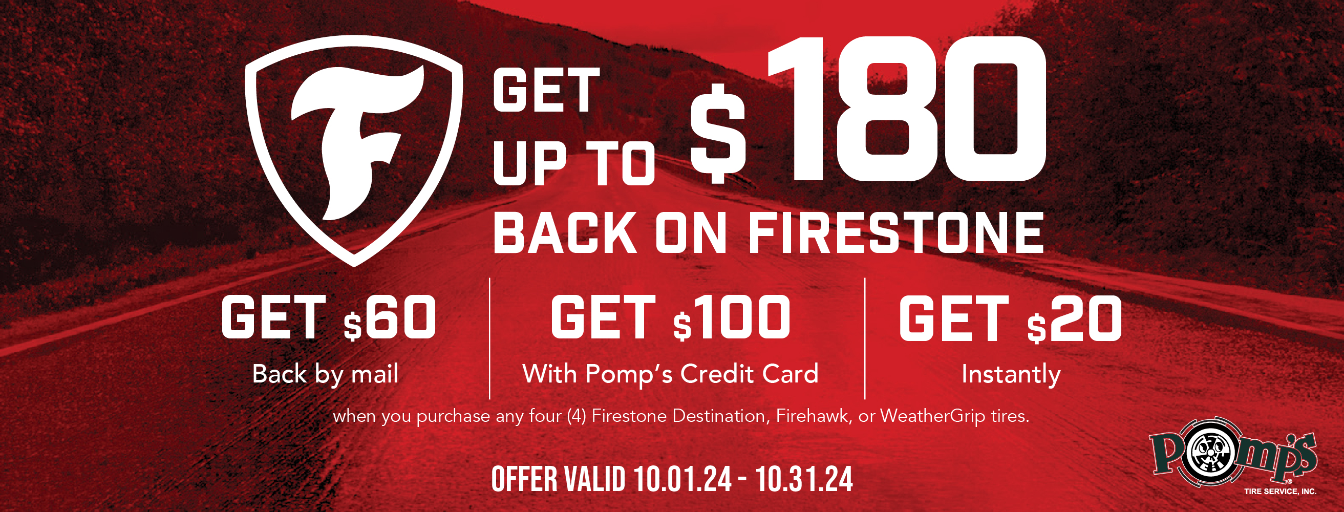 Get up to $180 back on Firestone