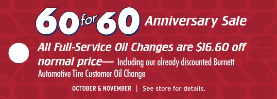 60 for 60 Oil Change!