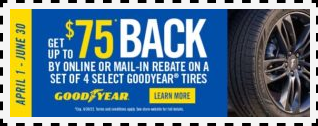 GOODYEAR $75 OFF