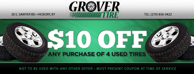 $10 off 4 used tires