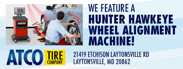 We Feature a Hunter Hawkeye Wheel Alignment Machine!