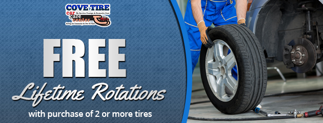 Free Lifetime Rotations with purchase of 2 or more tires