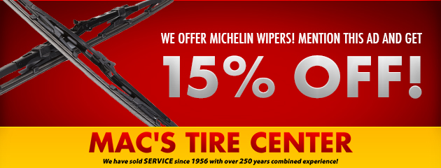 15% off Michelin Wipers!