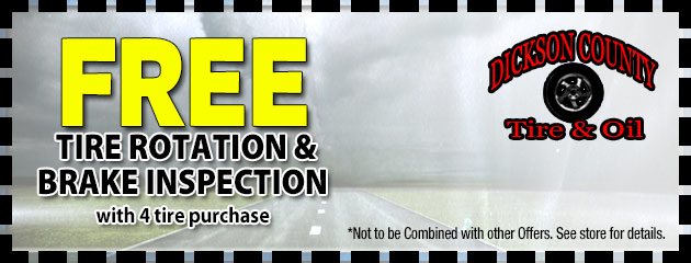 Free Tire Rotation & Brake Inspection with 4 Tire Purchase