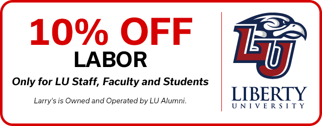 10% Discount on Labor Only for LU Staff, Faculty and Students