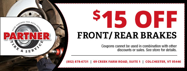 $15 Off Front and/or Rear Brake Service