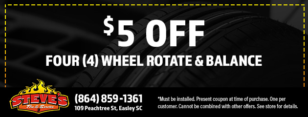 $5 Off Four Wheel Rotate and Balance