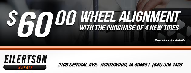 $60 Wheel Alignment with Purchase of 4 Tires