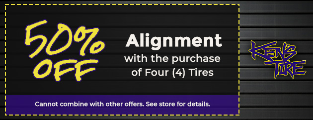 50% off Alignment with the purchase of 4 Tires