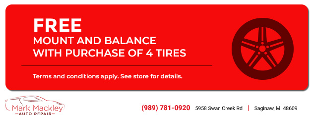 Free Mount and Balance with purchase of 4 tires