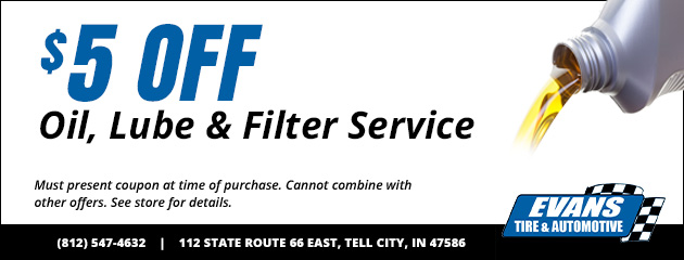 $5 Off Oil, Lube, Filter Service 