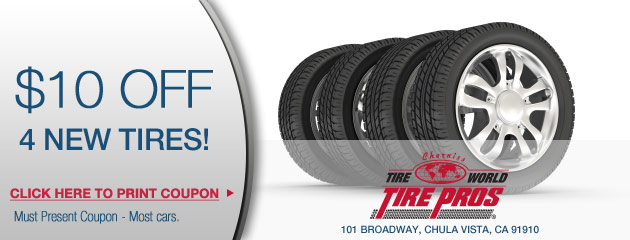 $10 off of 4 tires!